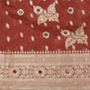 Sanskriti Vintage Dark Red Sarees Pure Satin Hand Beaded Banarasi Woven Brocade Sari  Sustainable Fabric
