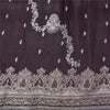Sanskriti Vintage Dark Brown Sarees Pure Satin Silk Woven Banarasi Sari Sustainable Fabric
