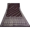 Sanskriti Vintage Dark Brown Sarees Pure Satin Silk Woven Banarasi Sari Sustainable Fabric