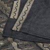 Sanskriti Vintage Black Sarees Pure Satin Zari Woven Brocade/Banarasi Sari Sustainable Fabric