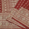 Sanskriti Vintage Dark Red Sarees Pure Satin Woven Brocade/Banarasi Sari Sustainable Fabric