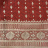 Sanskriti Vintage Dark Red Sarees Pure Satin Woven Brocade/Banarasi Sari Sustainable Fabric