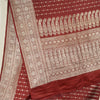Sanskriti Vintage Dark Red Sarees Pure Satin Woven Brocade/Banarasi Sari Sustainable Fabric