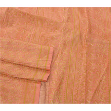 Load image into Gallery viewer, Sanskriti Vintage Peach Heavy Saree Pure Satin Silk 5Yd Fabric Woven Ethnic Sari
