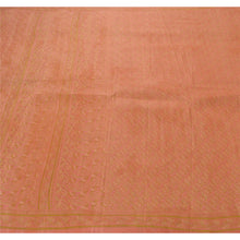 Load image into Gallery viewer, Sanskriti Vintage Peach Heavy Saree Pure Satin Silk 5Yd Fabric Woven Ethnic Sari
