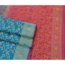 Load image into Gallery viewer, Sanskriti Vintage Blue Heavy Saree Pure Silk Woven Decor 5 Yd Fabric Craft Sari

