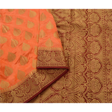 Load image into Gallery viewer, Sanskriti Vintage Peach Heavy Saree Art Silk Banarasi Brocade Woven Fabric Sari
