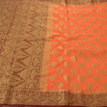Load image into Gallery viewer, Sanskriti Vintage Peach Heavy Saree Art Silk Banarasi Brocade Woven Fabric Sari
