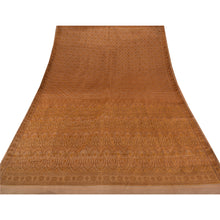 Load image into Gallery viewer, Sanskriti Vintage Brown Heavy Saree Satin Silk Woven Fabric Craft Ethnic Sari
