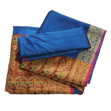 Load image into Gallery viewer, Sanskriti Vintage Heavy Saree Art Silk Banarasi Brocade Fabric Sari Blouse Pc
