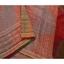 Load image into Gallery viewer, Sanskriti Vintage Heavy Saree Satin Silk Banarasi Brocade Fabric Sari Blouse
