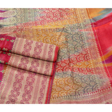Load image into Gallery viewer, Sanskriti Vintage Heavy Saree Art Silk Banarasi Brocade Fabric Zari 5 Yard Sari
