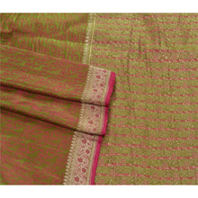 Load image into Gallery viewer, Sanskriti Vintage Green Heavy Saree Pure Satin Silk Banarasi Brocade Fabric Sari
