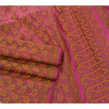 Load image into Gallery viewer, Sanskriti Vintage Pink Heavy Saree 100% Pure Satin Silk Woven Fabric Decor Sari
