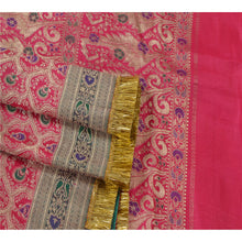 Load image into Gallery viewer, Sanskriti Vintage Heavy Saree Pink Pure Silk Woven Banarasi Brocade Fabric Sari
