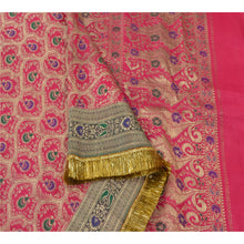 Load image into Gallery viewer, Sanskriti Vintage Heavy Saree Pink Pure Silk Woven Banarasi Brocade Fabric Sari
