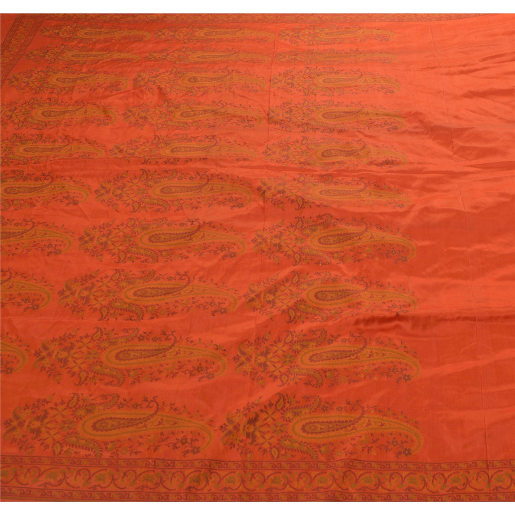 Sanskriti Vintage Heavy Saree Pure Silk Woven Fabric Craft Sari Blouse Piece