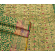 Load image into Gallery viewer, Sanskriti Vintage Heavy Saree Pure Organza Silk Banarasi Brocade 5Yd Fabric Sari
