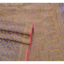 Load image into Gallery viewer, Sanskriti Vintage Purple Heavy Saree Pure Satin Silk Woven Sari Craft Fabric
