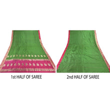 Load image into Gallery viewer, Sanskriti Vintage Green Heavy Saree 100% Pure Silk Banarasi Brocade Fabric Sari

