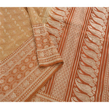 Load image into Gallery viewer, Sanskriti Vintage Beige Heavy Saree Pure Satin Silk Banarasi Brocade Fabric Sari
