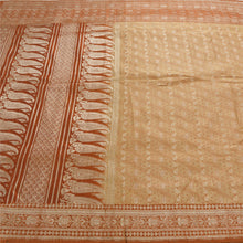 Load image into Gallery viewer, Sanskriti Vintage Beige Heavy Saree Pure Satin Silk Banarasi Brocade Fabric Sari
