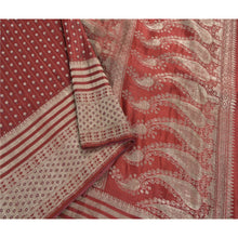 Load image into Gallery viewer, Sanskriti Vintage Dark Red Heavy Saree Pure Satin Silk Banarasi Brocade Fabric Zari Sari
