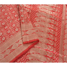 Load image into Gallery viewer, Sanskriti Vintage Red Heavy Saree Satin Banarasi Brocade Fabric Craft Zari Sari

