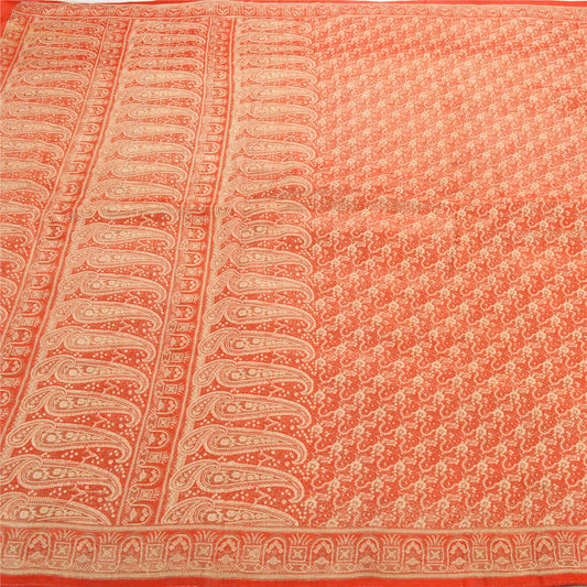 Sanskriti Vintage Peach Heavy Saree 100% Pure Silk Banarasi Brocade Sustainable Fabric Sari