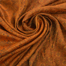 Load image into Gallery viewer, Sanskriti Vintage Dark Orange Heavy Saree 100% Pure Silk Woven Sari Craft Fabric
