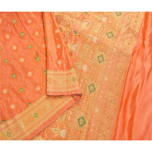 Load image into Gallery viewer, Sanskriti Vintage Peach Heavy Saree Pure Satin Silk Banarasi Brocade Fabric Sari
