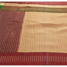 Load image into Gallery viewer, Sanskriti Vintage Cream Heavy Saree Pure Satin Silk Banarasi Brocade Fabric Sari
