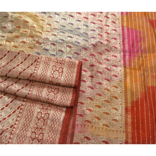 Load image into Gallery viewer, Sanskriti Vintage Heavy Saree Satin Woven Brocade Banarasi Sari Zari Work Fabric
