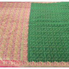 Load image into Gallery viewer, Sanskriti Vintage Green Heavy Saree Pure Silk Woven Brocade Banarasi Sari Fabric
