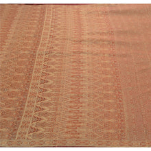 Load image into Gallery viewer, Sanskriti Vintage Brown Heavy Saree Satin Silk Woven Fabric 5 Yard Paisley Sari
