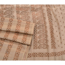 Load image into Gallery viewer, Sanskriti Vintage Fawn Heavy Saree 100% Pure Satin Silk Woven Fabric 5 Yd Sari
