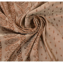 Load image into Gallery viewer, Sanskriti Vintage Fawn Heavy Saree 100% Pure Satin Silk Woven Fabric 5 Yd Sari
