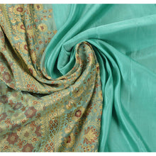 Load image into Gallery viewer, Sanskriti Vintage Green Heavy Saree Pure Satin Silk Woven Brocade Banarasi Sari Fabric
