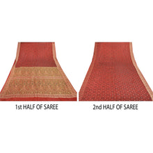Load image into Gallery viewer, Sanskriti Vintage Red Heavy Saree 100% Pure Satin Silk Woven Fabric 5 Yd Sari
