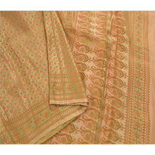Load image into Gallery viewer, Sanskriti Vintage Brown Heavy Saree 100% Pure Satin Silk Woven Fabric 5 Yd Sari
