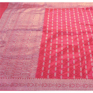 Sanskriti Vintage Pink Heavy Saree 100% Pure Silk Woven Fabric Zari Work Sari