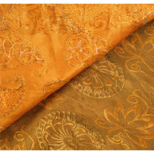 Load image into Gallery viewer, Sanskriti Vinatage Rare Mustard Kanjivaram Saree Hand Beads Pure Silk Sari Fabric
