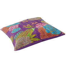 Load image into Gallery viewer, Sanskriti New Pure Cotton Red Sets Of 5 Cushion Case Sham Handmade Kantha Decor
