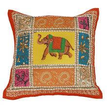 Load image into Gallery viewer, Sanskriti New Sets Of 3 Art Silk Cushion Case Green Sham Hand Beaded Home Decor
