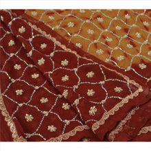 Load image into Gallery viewer, Vintage Dupatta Long Stole Georgette Maroon Scarves Hand Beaded Leheria Hijab
