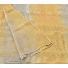 Load image into Gallery viewer, Vintage Dupatta Long Stole Georgette Cream Hijab Embroidered Woven Wrap Veil
