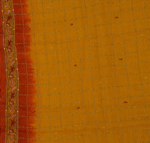 Load image into Gallery viewer, Vintage Dupatta Long Stole Pure Silk Saffron Scarves Hand Beaded Woven Hijab
