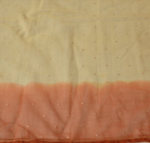 Load image into Gallery viewer, Sanskriti Vintage Dupatta Long Stole Net Mesh Orange Scarves Hand Beaded Hijab
