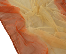 Load image into Gallery viewer, Sanskriti Vintage Dupatta Long Stole Net Mesh Orange Scarves Hand Beaded Hijab
