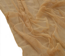 Load image into Gallery viewer, Sanskriti Vintage Dupatta Long Stole Net Mesh Brown Hijab Hand Beaded Wrap Veil
